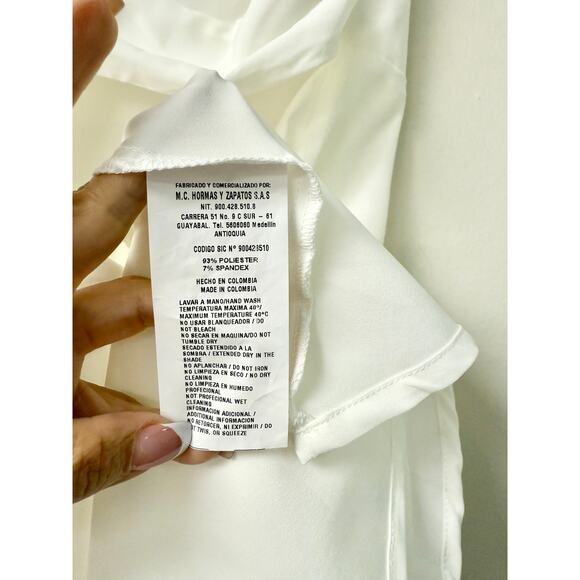 NWT Mercedez Campuzano Palladium One Shoulder Cutout Short Dress Ivory Women's S - Picture 6 of 6